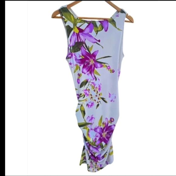 Jennifer Lopez Purple and Green Floral Dress - Picture 6 of 7